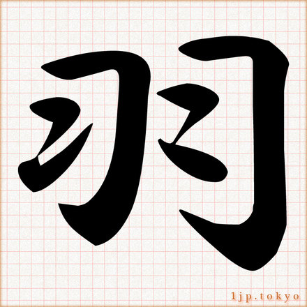 羽 の漢字書き方 習字 羽レタリング